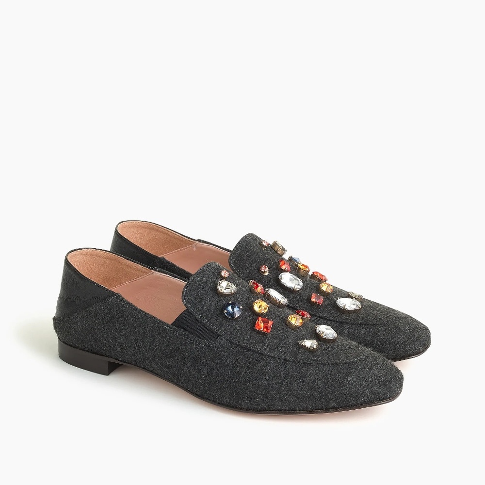 J. Crew NIB Crystal Embellished Convertible Smoking Slippers